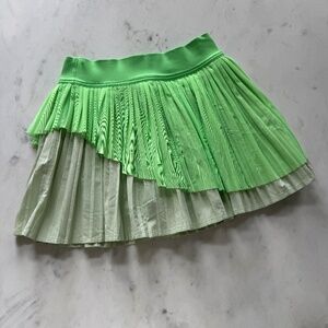 Lululemon Neon Green Tennis Skirt + Shorts Set